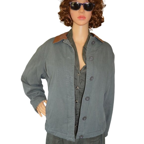 Vintage Woolrich Womens Gray Fleece Blanket Lined Barn Jacket Field Chore Coat M - Picture 1 of 8
